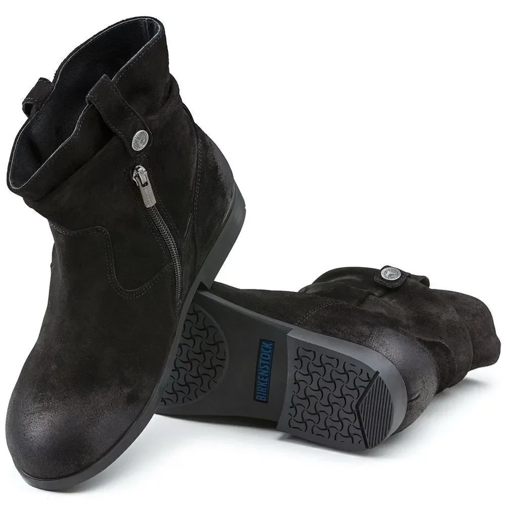 NIB BIRKENSTOCK Leather Sarina Slouch Suede Booties Boots Size 36